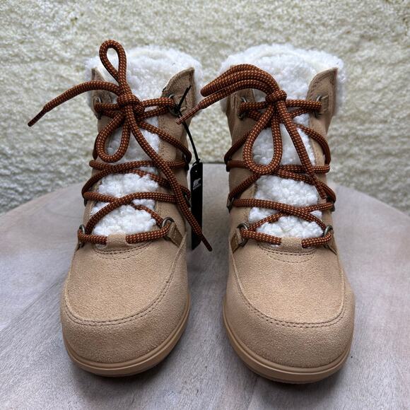 Sorel Evie Womens Size 9.5 Cozy Lace Up Boots Suede Taupe Winter Waterproof Boot - Picture 2 of 11